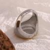 MamacitaSlay Unique 316L Stainless Steel Double Color Wide Edge Ring Party Simple Waterproof Jewelry Women's Charm Ring Gift