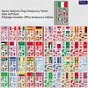 10Pcs Waterproof National Flag Temporary Tattoos for 2026 World Cup Face Body Stickers for Football Fans Match Day Decorations