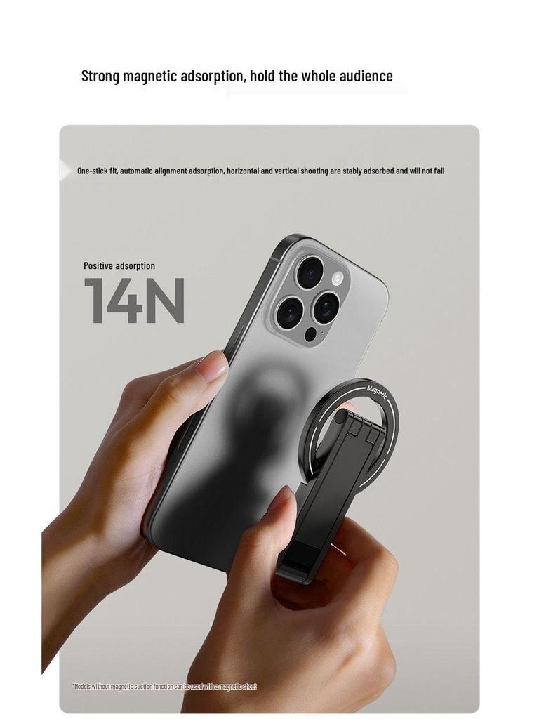 Aluminum Alloy Magnetic Phone Holder & Portable Tripod for Photography and Live Streaming