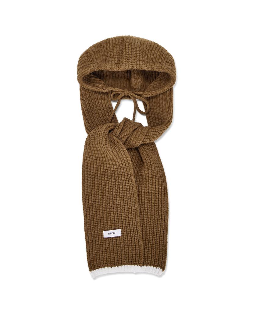 Bajal Logo Label Hooded Muffler Brown