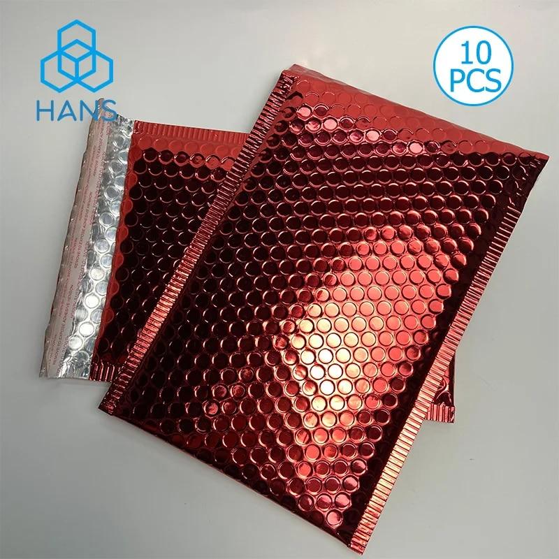 

Red Bubble Mailer 10 шт., самозапечатывающиеся мягкие конверты, сумка для туалетных принадлежностей, металлическая полиэфирная почтовая программа, маленькие упаковочные пакеты, оптовая упаковка