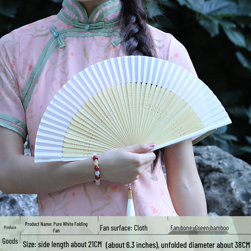 Red Ancient Style Chinese Folding Dance Fan - Easy To Open & Close, Perfect for Hanfu, Cheongsam, and Runway Shows