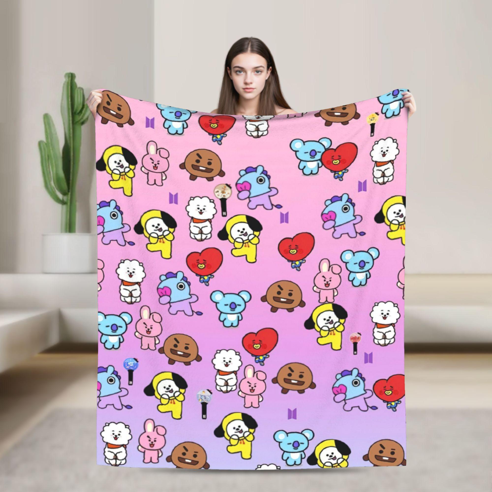 

Музыкальная группа K-pop Коралловый флис Плюшевое одеяло-плед надеется Мультяшное одеяло для дивана, офиса, легкое одеяло для спальни 30x40in