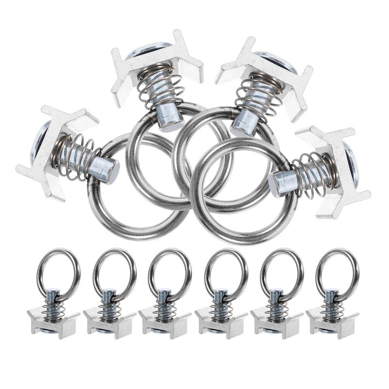 Truck Bed Tie down Anchors Track Joints Downs Cargo Silver Steel Trailer System
