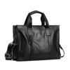 Soft Cowhide Men Business Briefcase Large Capacity Laptop Crossbody Handbag