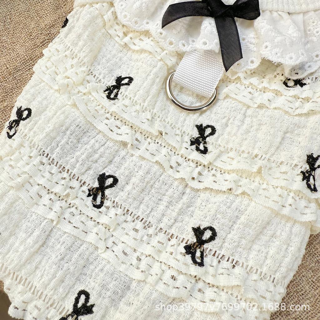 Spring and Summer Breathable Cake Lace Vest Pet Dog Dog Cat Clothing Air Conditioning Clothing Suspender Bichon Teddy Dog