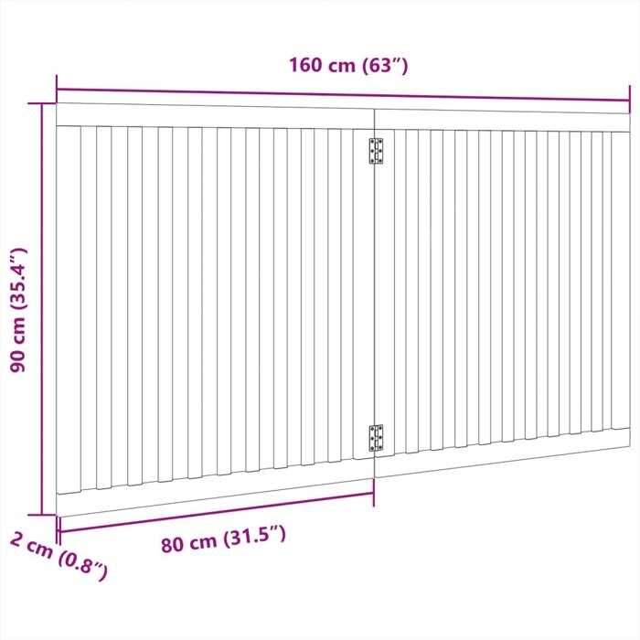 VidaXL Barrière pour chien pliable 2 panneaux 160 cm bois de peuplier, barrière pour animaux de compagnie, barrière de 352242