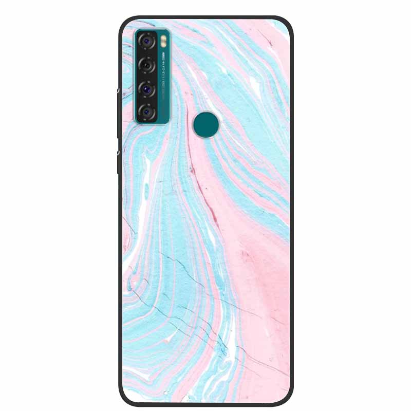 Per Custodia TCL 20 SE Marmo Silicone TPU Cover Posteriore Morbida Custodia per Telefono Per TCL 20 SE T671H Coque Cartoon Antiurto Moda Funda