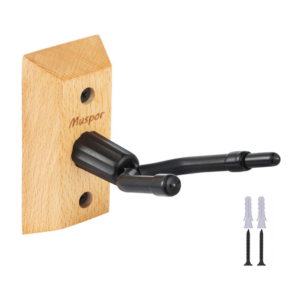 Muspor Violin-Wandhalterung mit Bogenhaken (Holzsockel), 1 Packung – perfekt zum Präsentieren und