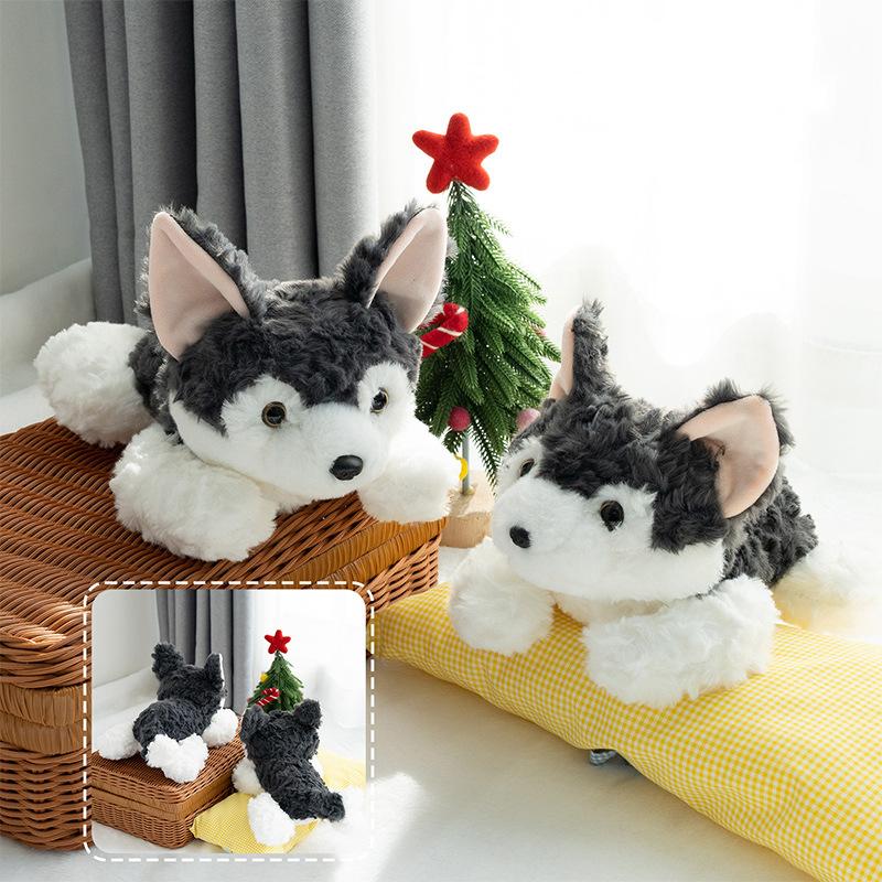 

Удобная поза кукла собака милая имитация хаски плюшевая игрушка милая кукла щенок кукла восемь дюймов 24cm