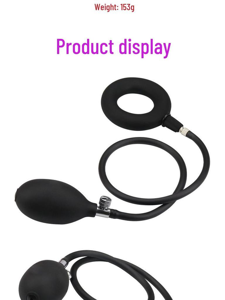 Silicone Inflatable Penis and Scrotum Restraint Ring for Men