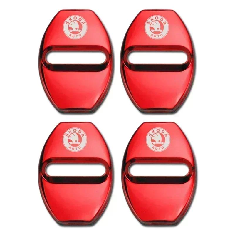 Car Styling Door Lock Decoration Protection Cover Emblem Case for Skoda Fabia Octavia Kodiaq Superb Karoq Fabia Auto Accessories Agt588
