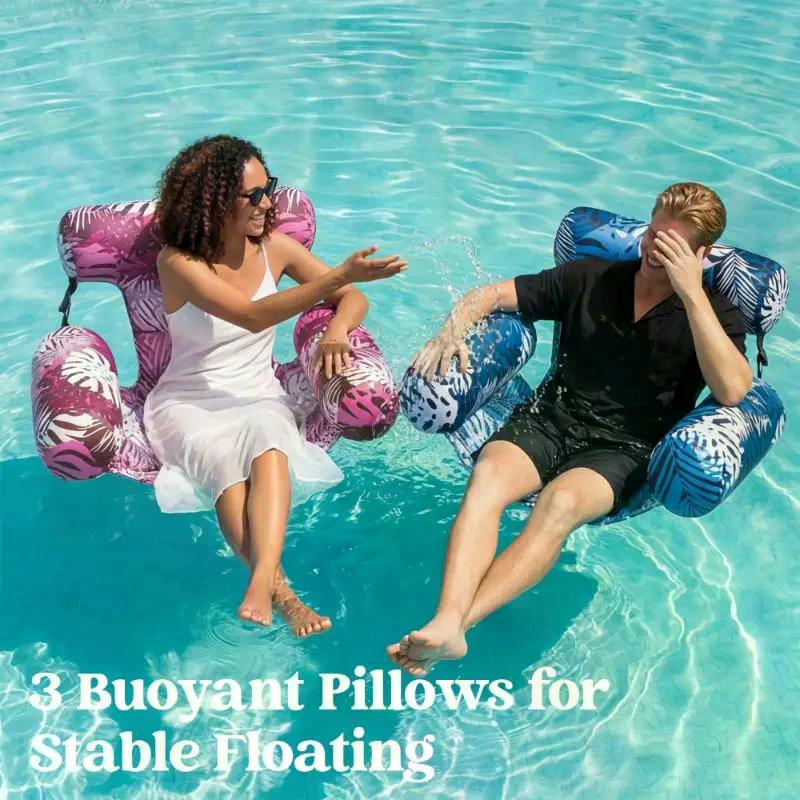 Odolné nafukovací bazénové plovoucí židle a vodní nudle Nafukovací plovoucí lehátko pro dospělé Jezero Pláž Zahrada Bazénová párty Relax