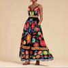 Cross-border Europe, America, Amazon 2026 summer new ethnic style fashion sexy slim print suspender dress