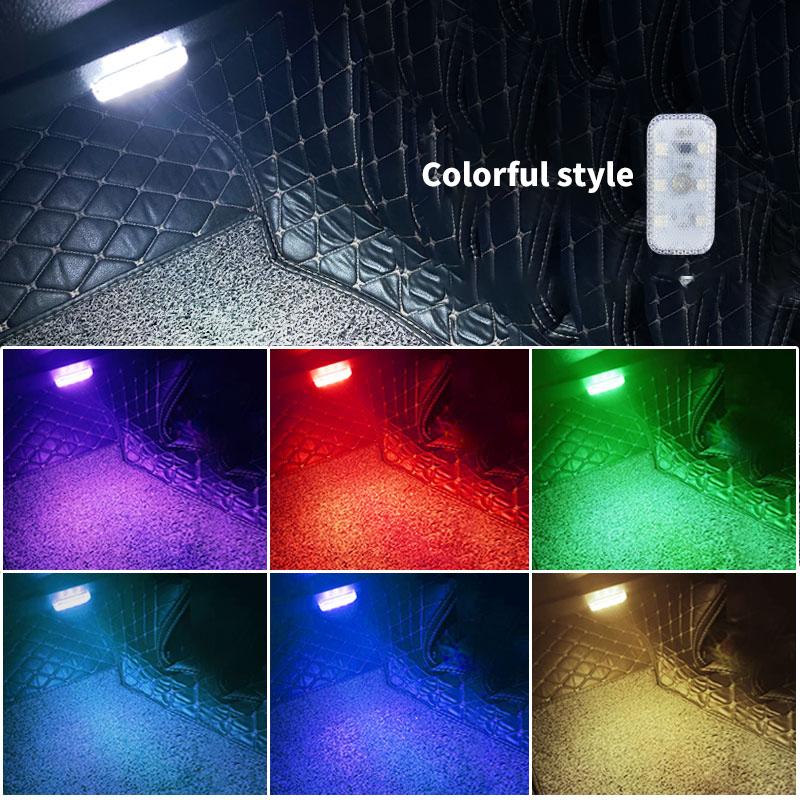 1 pc Multi Color Car Light Wireless LED Touch Light Roof Light Sensor Read Lamp Mini USB Charging Light Car Interior Accsesories