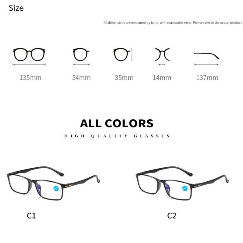 0 +1.0 +1.5 To +4.0 Lightweight  Square Reader Glasses Women Men Fashion Myopia Photochromic Eyeglasses -0.5 -0.75 To -4.0