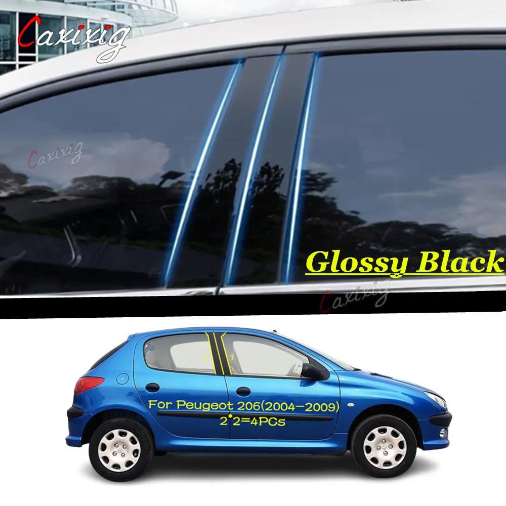 4 ks Kryty sloupků karoserie, lišty dveří, ozdobné lišty oken Samolepky Pro Peugeot 206 2004-2010 207 2009-2013 Citroen C2 2006-2013