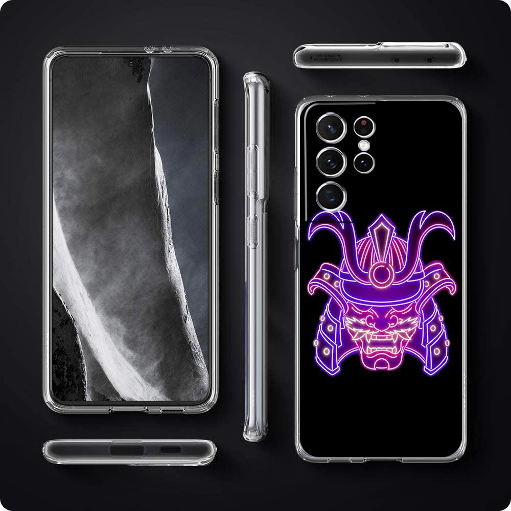 Flamingo Neon Flower Wave Art Phone Case For Samsung Galaxy S22 S21 S20 FE Ultra 5G S10 S10E S9 S8 Plus Note 10 20 Clear Cover