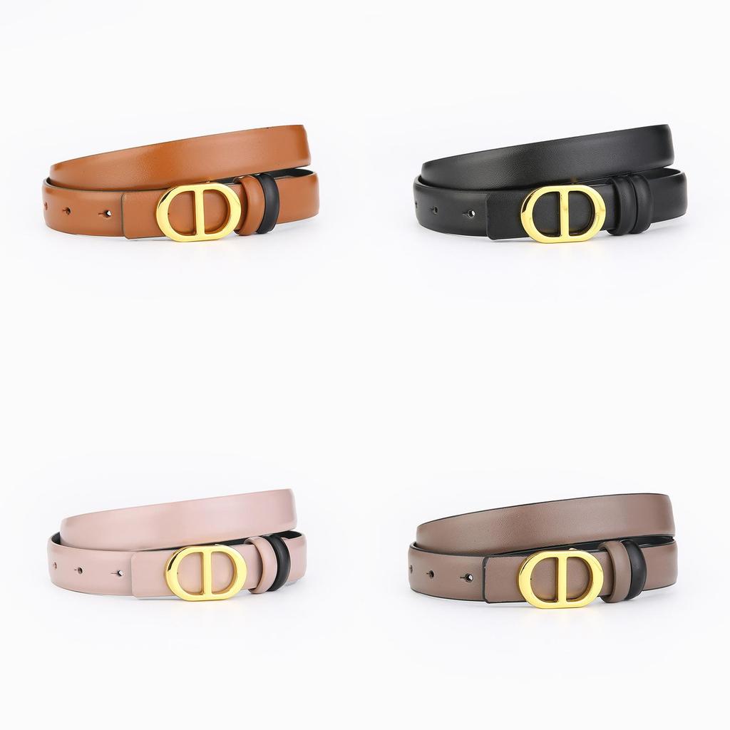 Genuine Leather Doublesided Belt For Women With Alloy Buckle For Casual And Office Wear