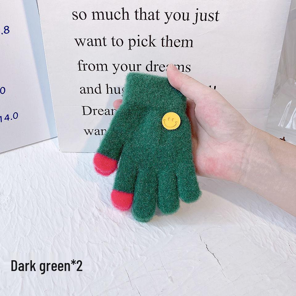 Guantes de Invierno sin Dedos con Carita Sonriente para Niños – Estilo Fino para Niños y Niñas