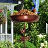 Retro Iron Bird Bath Birdbath Bowl & Water Feeder Decoration For Pond Birdwatching Balcony Farmhouse Backyard Garden