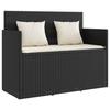 VidaXL Banc de Jardin avec Coussins, Siège de Patio, Chaise de Terrasse, Meuble de Parc Arrière-cour Balcon Extérieur, Noir 365760