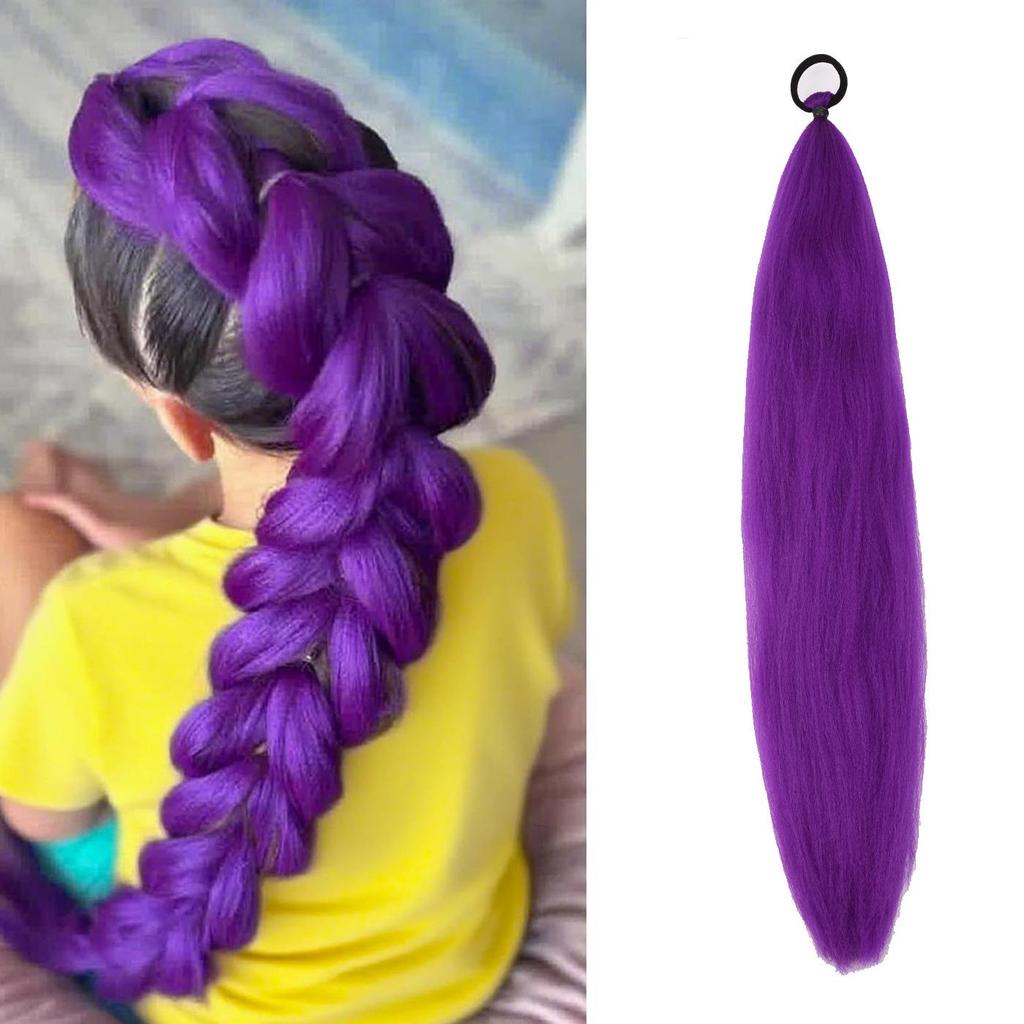 Skpop Demon Hunter Group Anime Cosplay Rumi Children's Purple Braided Ponytail Wig
