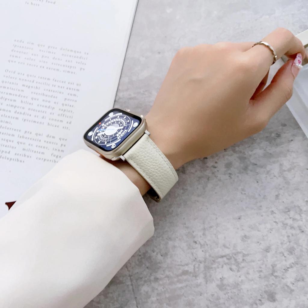 Classic Leather Magnetic Buckle Strap for Apple Watch 8 45mm 41mm Ultra 49mm Geniune Leather Band for iWatch Series 7 6 5 38mm 41mm 40mm