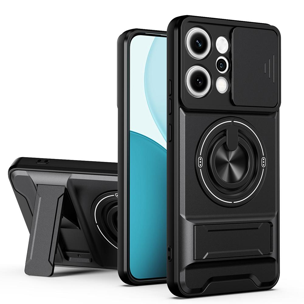 KEYSION Magnetic Phone Case for OPPO Reno14 Pro 5G Reno14 F 5G Slide Camera Protection Upright Kickstand Ring Shockproof Cover