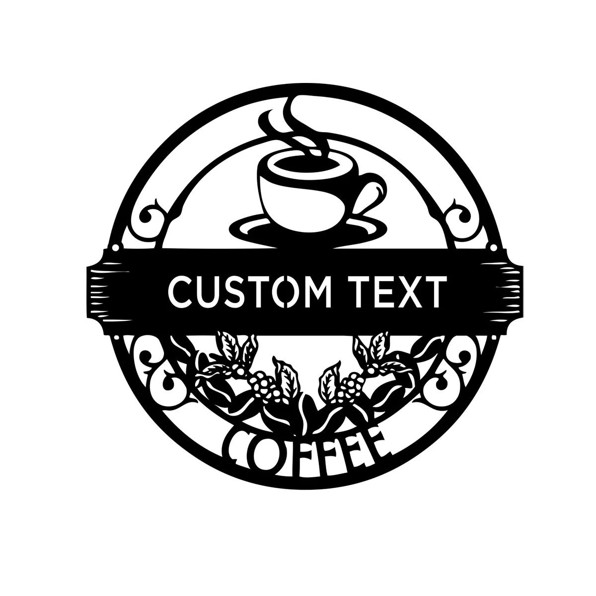 Personalized Metal Name Sign Coffee Bar Wall Art Kitchen Decor Gift For Grandma