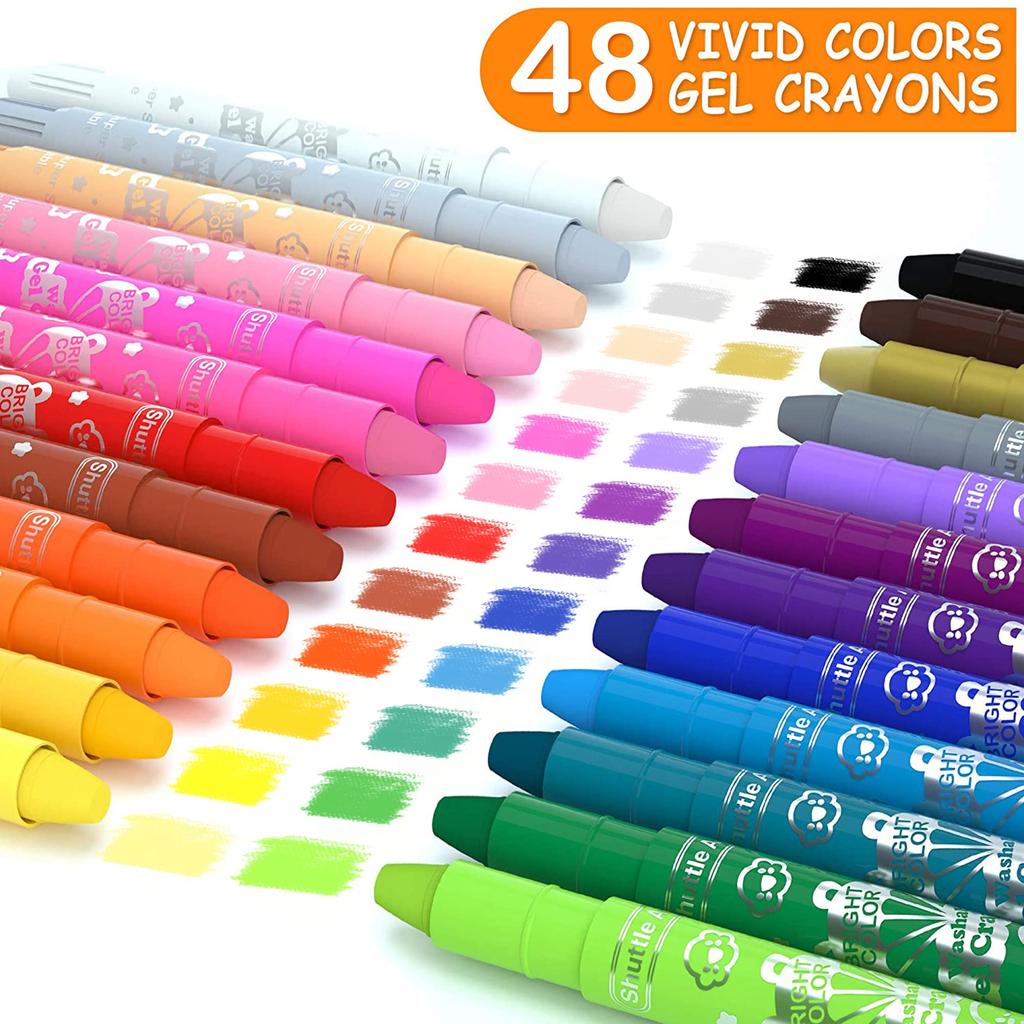 Shuttle Art Color 48 Easy to Can be Used on Coloring For Entrance Gift Crayons, Pens, Paints, Colors, Washable, Remove, Retractable,
