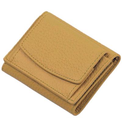 Anti-skimming, Genuine Cowhide Leather Tri-fold Mini Wallet with Coin Purse, Lightweight, Compact, Genuine Leather, RFID Accordion-style Wallet for