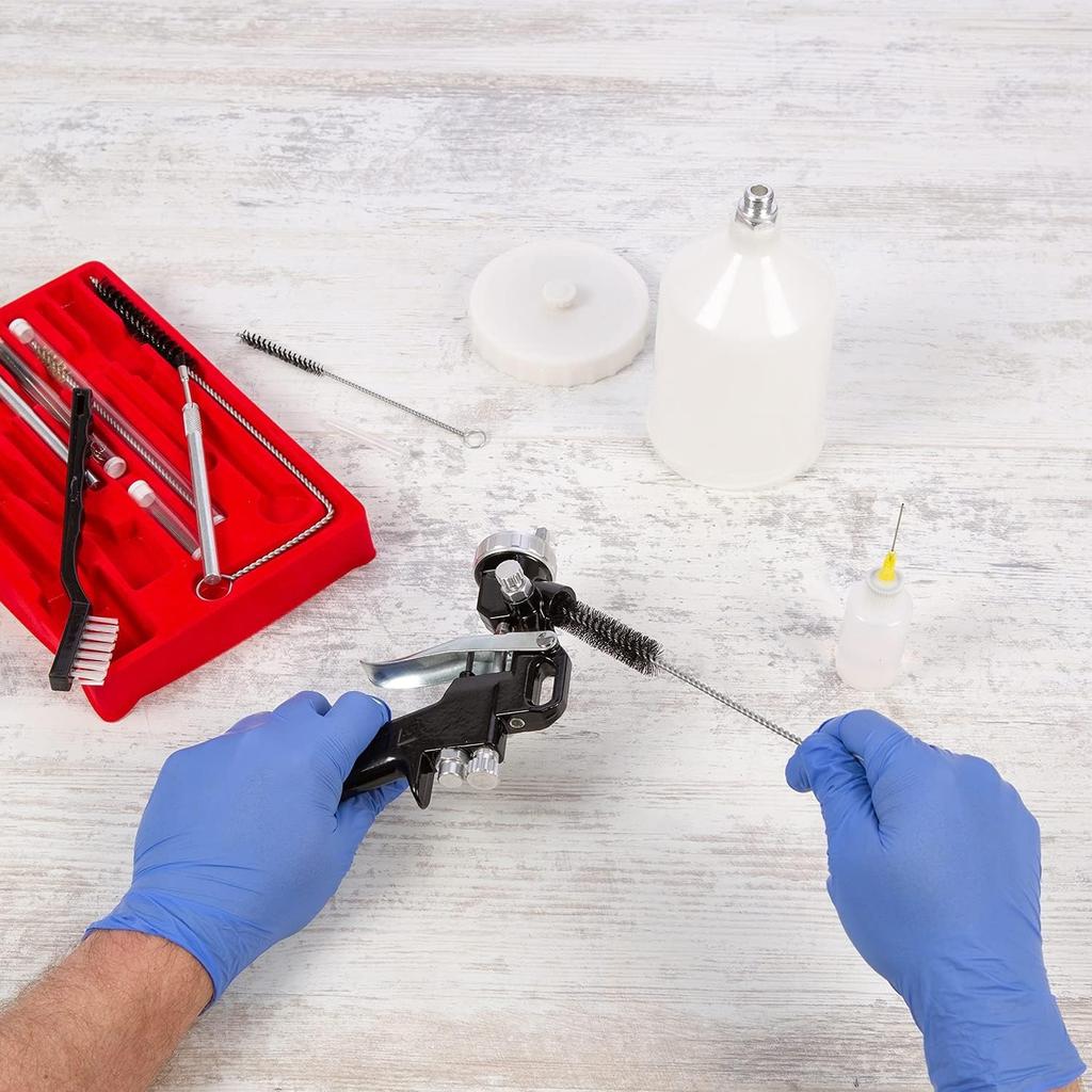 23 Pieces Professional Paint Spray Gun Cleaning Set with Case for HVLP Paint Guns, Plug-In Filters (601S) Compressed Air Tools and Airbrush