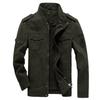 2024 Men's Casual Slim Fit Brown Cotton Work Jacket with Side Pockets & Zipper