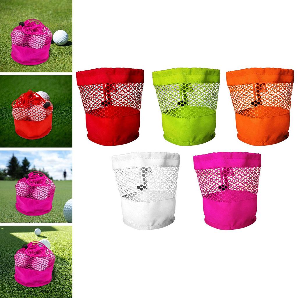 Golf Ball Bag Organizer Portable Holder Golf Ball Storage Bag Drawstring Mesh