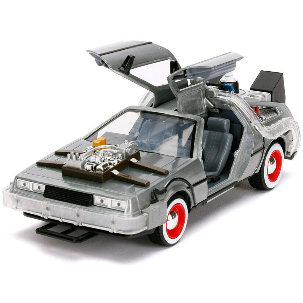 Back to the Future Part III Jada Toys Metals 1/24 Scale Diecast Car Time Machine Delorean with Light-Up
