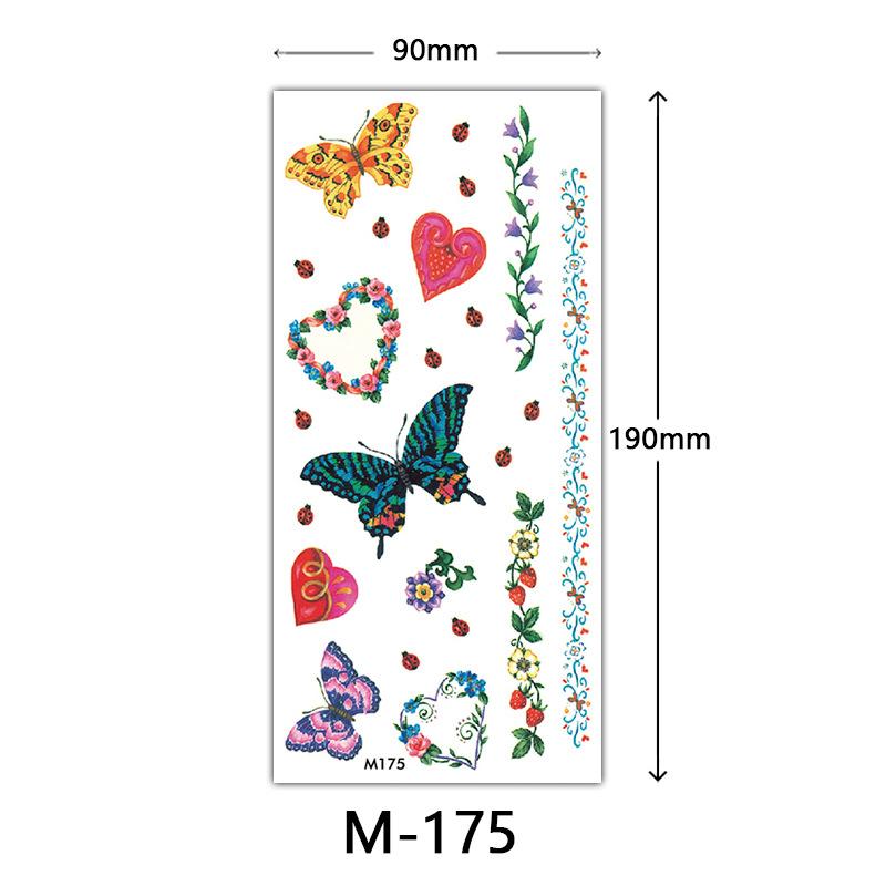 Wasserdichtes dreidimensionales Farbdruck-Tattoo-Sticker, Schmetterling Blume Tier Tattoo