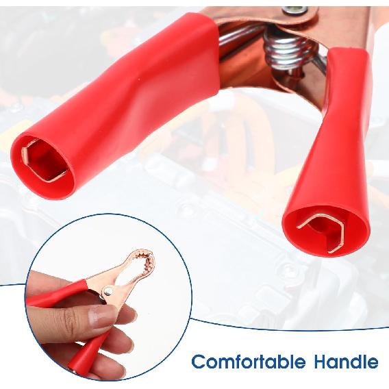 4 Pcs Insulated Alligator Clips, 50A Heavy Duty Alligator Clamps Black Red Boot Metal Spring Loaded Truck Car Battery Electric Test Clips for Car
