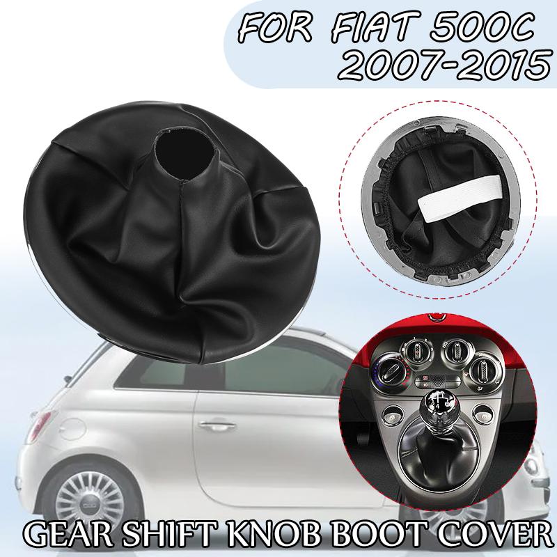 Car Pu Leather Gear Gaiter Gaitor Shift Collar Boot Dust Cover For Fiat 500 500c Panda 2003 - 2006 2007 2008 2009 2010 2011 2012