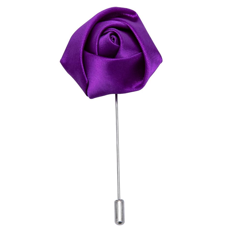 Barry.Wang Mens Purple Necktie Tie Clip Boutonniere Hanky Cufflinks Paisley Silk Tie Set for Wedding Party Dating