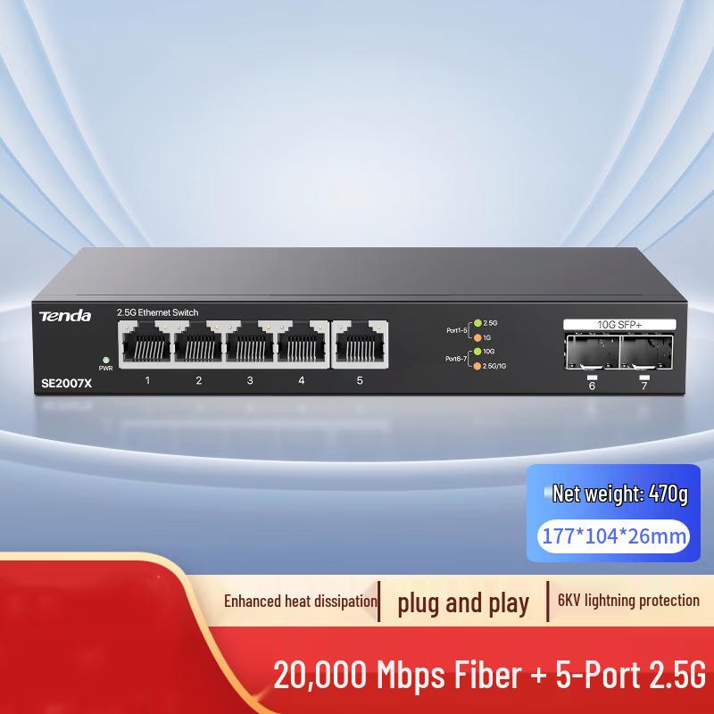 

YuYu 5-Port 2.5G Ethernet Switch with 10G SFP+ Ports