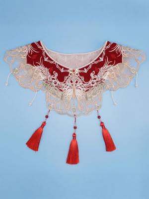 Hanfu Yunjian Adult & Children's Dickey Shawl: Tang Suit Embroidered Tassel Sleeveless Jacket