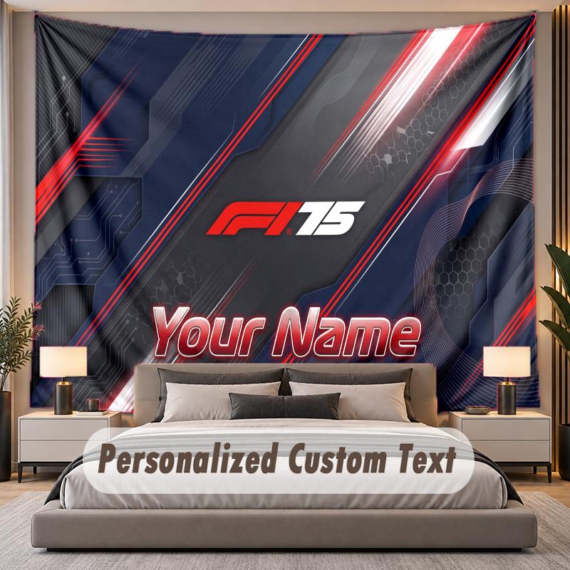 Custom Name Text Tapestry F1 Personalized Polyester Wall Tapestry For Bedroom And Room