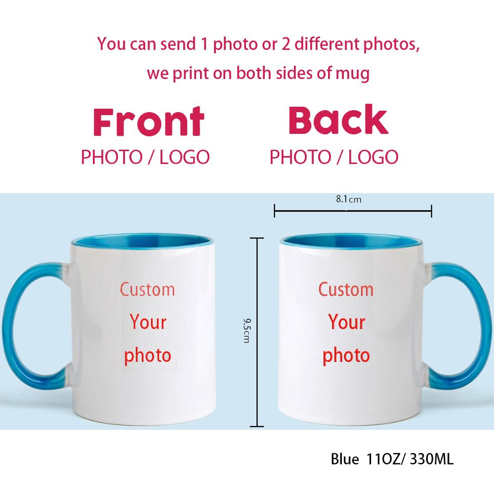 Personalised Your Photo Mug, Custom NAME IMAGE TEXT Cup,Customize Coffee Mugs, Tea Cups, Mothers Day, Wedding Gift 9 COLOURS