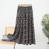 Women's Chaotic Pleated Fashion Floral Half-body Skirt Spring and Summer New Cover Crotch Thin A-line Skirt Printing Splicing Cake Long Skirt