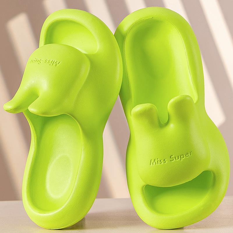 EVA rabbit ear slippers women's summer home indoor bathroom mop home non-slip bath sandals outside wearing beach shoes