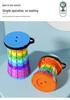 Rainbow Retractable Portable Camping Stool - Round, Plastic Folding Design.