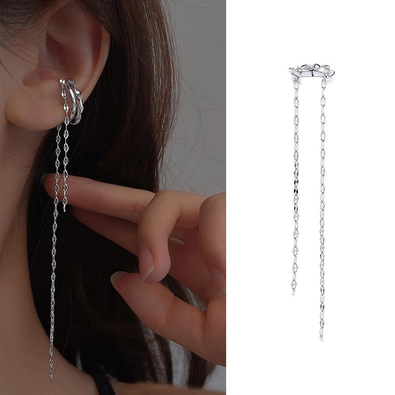Delicate Tassel Clip Earrings Female Buckle Ear Cuff No Piercings Fake Cartilage Ear for Women New Fashion Jewelry Gifts