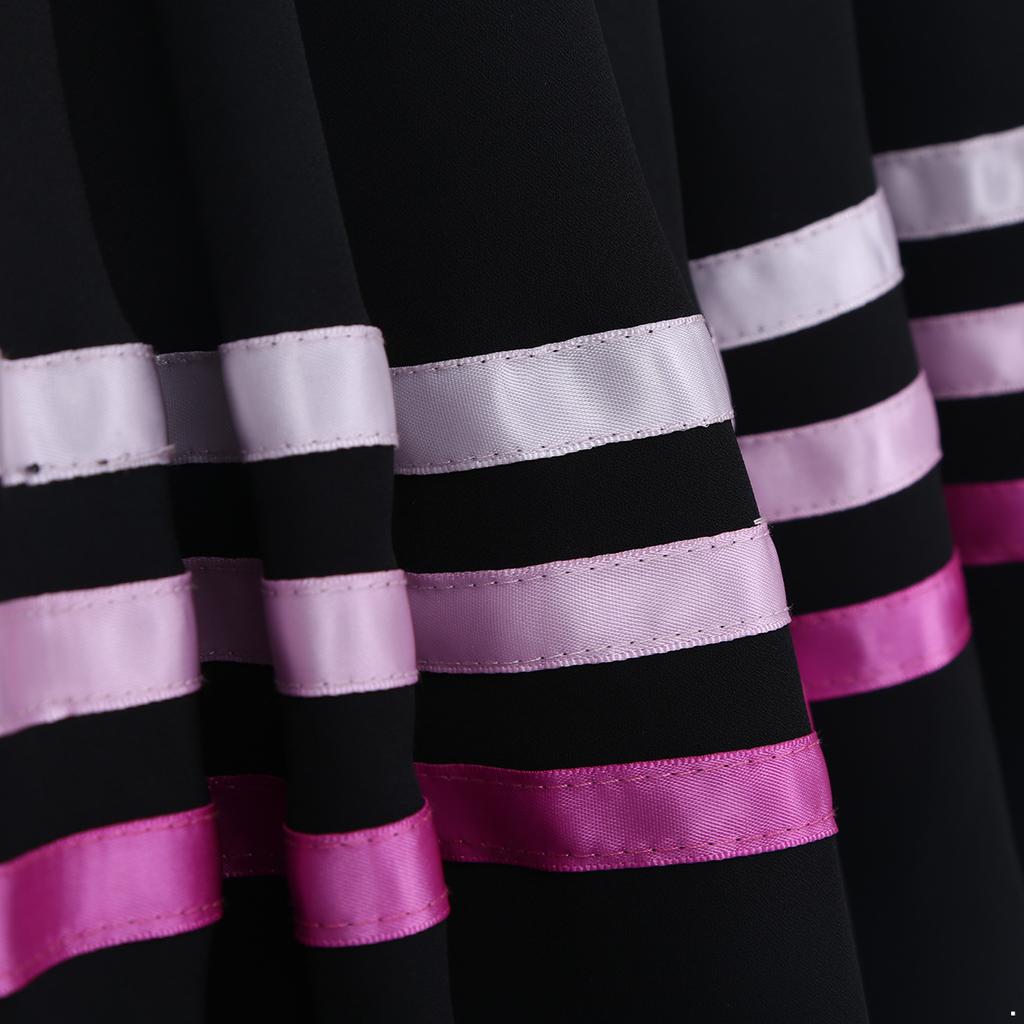 Kids Girls Ballet Dance Skirt Chiffon Elastic Waist Full Circle Ribbons Decorated Skirt Dance Dress for Ballet Stage Performance