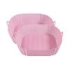 2Pcs Non-Stick Silicone Liner Mat 8-Inch Square Air Fryer Pad for 4-7 QT Air Fryers Heat Resistant Dishwasher Safe BPA-Free Cooking Accessory